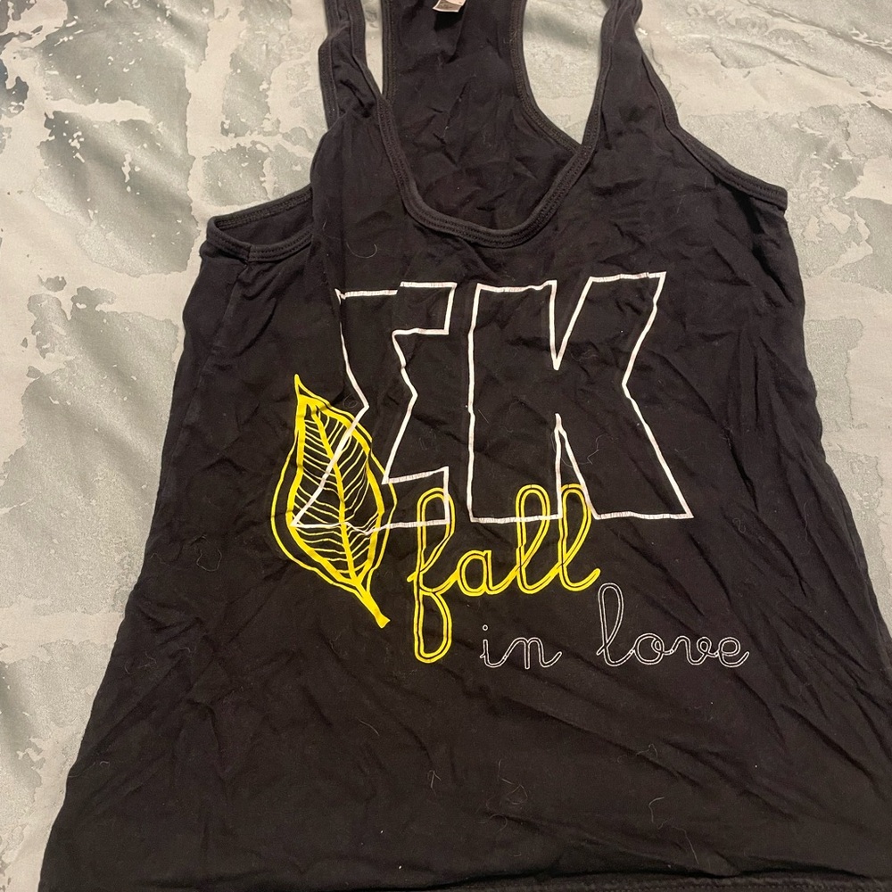 Sigma Kappa American Apparel Black and Gold Sleeveless Racer Back Tank Top